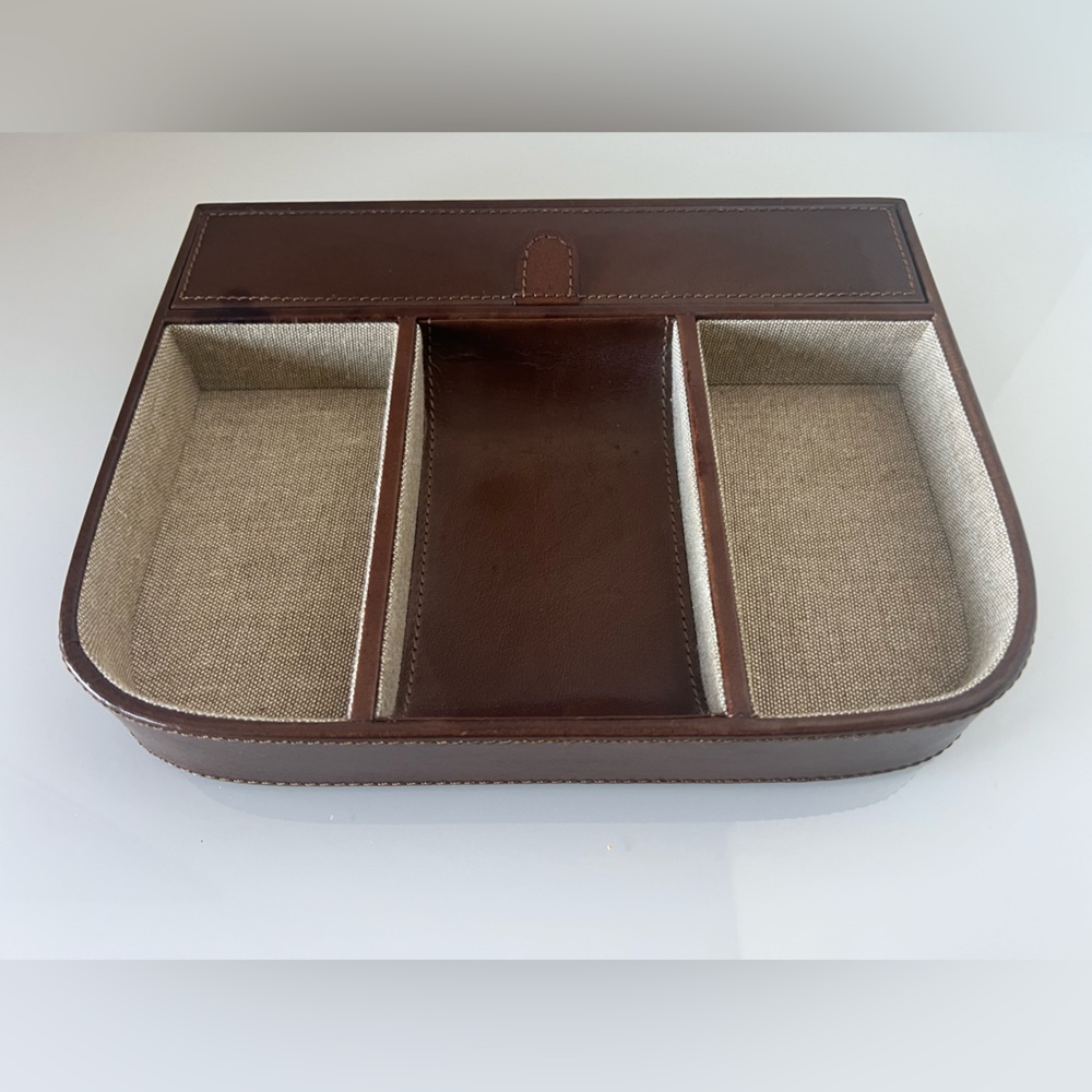 Leather Tray Valet Jewelry / Desk Organizer Father’s Day Gift